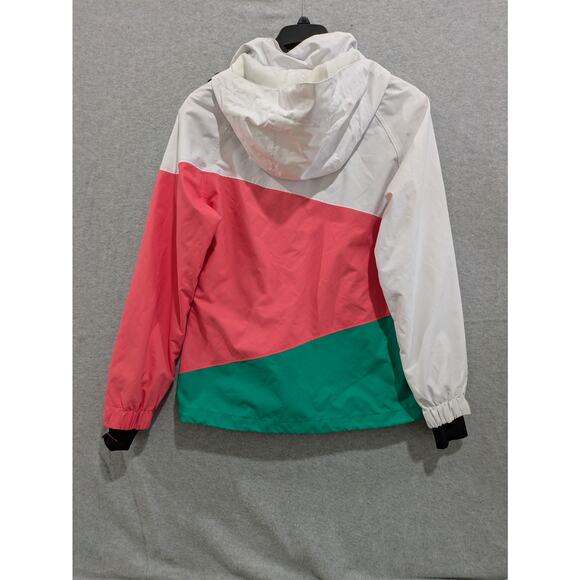 Polar Edge Hooded Jacket Women'sโ Medium Color Block Track Windbreaker Full Zip - Picture 12 of 16